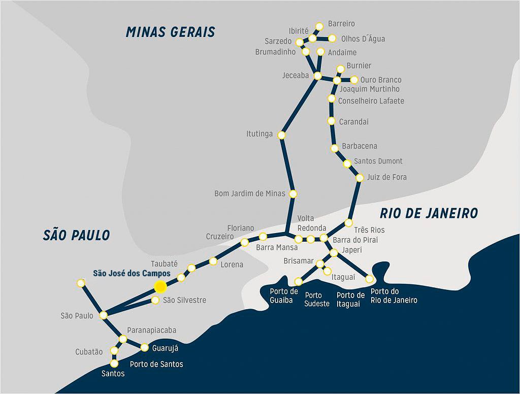 Malha Ferroviária Logística São José dos Campos para o Brasil Malha Ferroviária Logística São José dos Campos para o Brasil