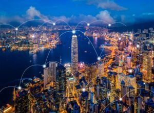 invertir-sjc-missao-china Una ciudad conectada por redes digitales simboliza la internacionalización de São José dos Campos y su integración con los mercados globales y los centros de innovación.
